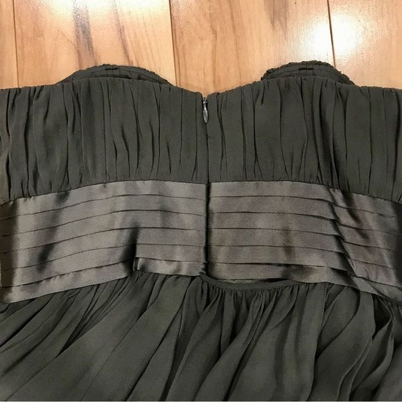 VIVIANNE TAM DRESS 100% SILK GREY GRAY LAYERED BABYDOLL SWEETHEART NECKLINE EUC - Picture 11 of 15